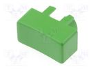 Button; rectangular; green; 12.5x6.5mm; plastic MEC