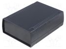 Enclosure: with panel; X: 136mm; Y: 185mm; Z: 60mm; ABS; black; IP54 KRADEX