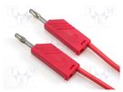Test lead; 60VDC; 16A; with 4mm axial socket; Len: 2m; red HIRSCHMANN T&M
