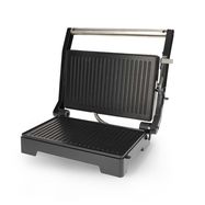 Panini grill and contact grill with non-stick coating and overheating protection 1000W Black