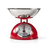 Retro Kitchen Scale | Analog | Metal Housing | Removable bowl | Max. 5kg | 25-gram increments | Red