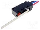 Microswitch SNAP ACTION; 0.1A/125VAC; 0.1A/30VDC; with lever OMRON Electronic Components