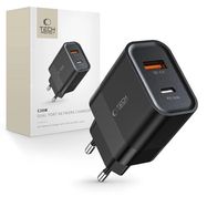 Tech-Protect C30W Charger USB-C PD 30W / USB-A QC 3.0 - Black, Tech-Protect
