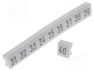 Marker; for rail connectors; push-in; white; 250pcs; 5mm KURANT