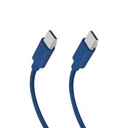 SBS TECABLETISSUETCCB USB-C - USB-C 1.5m 60W braided cable - blue, SBS