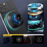 Wozinsky WCT5-Q6S2Y Car Holder with Qi/MagSafe 15W Inductive Charger for Ventilation Grill with Fan - Black, Wozinsky