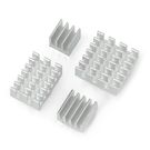 Set of heat sinks for Raspberry Pi - with heat transfer tape - silver - 4pcs.