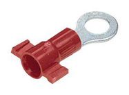 RING TERMINAL, VINYL INSULATED, 22 - 18 AWG, #10 STUD SIZE, FUNNEL ENTRY