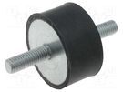 Vibration damper; M8; Ø: 40mm; rubber; L: 20mm; Thread len: 23mm ELESA+GANTER