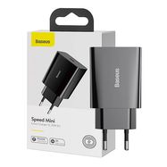 Baseus Speed Mini Quick Charger, USB-C, PD, 3A, 20W (black), Baseus
