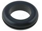 Grommet; Ømount.hole: 25.2mm; Øhole: 18.5mm; rubber; black FIX&FASTEN
