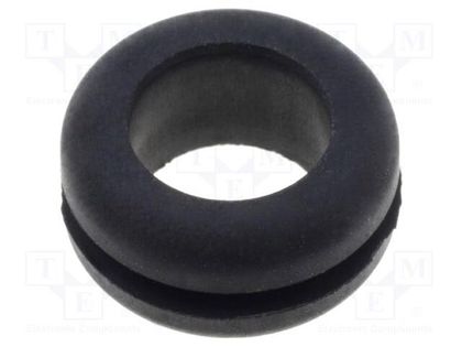 Grommet; Ømount.hole: 10mm; Øhole: 7.6mm; rubber; black FIX&FASTEN FIX-GR-84