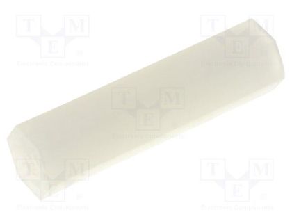 Screwed spacer sleeve; hexagonal; polyamide; M2; L: 18mm FIX&FASTEN FIX-HP2-18