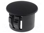 Stopper; H: 10.1mm; Flange dia: 14.3mm; Wall thick: 3.3mm; black FIX&FASTEN