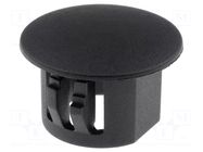 Stopper; H: 10.6mm; Flange dia: 16.2mm; black; polyamide; UL94V-2 FIX&FASTEN
