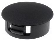 Stopper; H: 6.2mm; Wall thick: 2.2mm; black; polyamide; UL94V-2 FIX&FASTEN