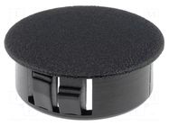 Stopper; H: 11mm; Flange dia: 28.4mm; Wall thick: 3.3mm; black FIX&FASTEN
