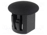 Stopper; H: 10.5mm; Flange dia: 12mm; black; polyamide; UL94V-2 FIX&FASTEN