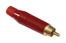 RCA CONNECTOR, PLUG, 2POS, 13.8MM, RED
