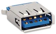 USB CONN, 3.0, USB TYPE A, RCPT, THT
