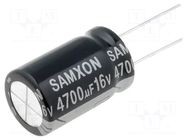 Capacitor: electrolytic; low ESR; THT; 4700uF; 16VDC; Ø16x25mm SAMXON