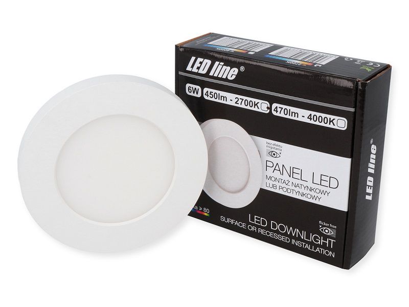 Encastré LED Panel EasyFix 6W 2700K blanc chaud 450 lumens diamètre de  perçage 55 à 90mm