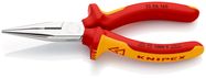KNIPEX 25 06 160 T Snipe Nose Side Cutting Pliers (Radio Pliers) insulated with multi-component grips, VDE-tested chrome-plated 160 mm