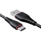 USB to USB-C cable VFAN Anti-Break X01, 3A, 1m (black), Vipfan