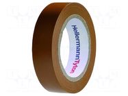Tape: electrical insulating; W: 15mm; L: 10m; Thk: 0.15mm; brown HELLERMANNTYTON