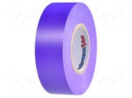Tape: electrical insulating; W: 19mm; L: 20m; Thk: 0.15mm; violet HELLERMANNTYTON