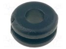 Grommet; Ømount.hole: 6.4mm; Øhole: 4mm; PVC; black; -30÷60°C HELLERMANNTYTON