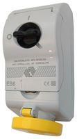 SWITCHED SOCKET, 2P, 16A, 110V, YEL