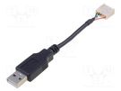 Adapter cable; USB 2.0; USB A plug,5pin plug; Len: 0.1m BULGIN
