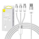 3in1 USB cable Baseus StarSpeed Series, USB-C + Micro + Lightning 3,5A, 1.2m (White), Baseus