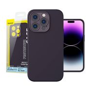Baseus Liquid Silica Gel Case for iPhone 14 Pro (Elderberry)+ tempered glass + cleaning kit, Baseus