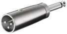 XLR Adapter, AUX Jack, 6.35 mm Mono Male to XLR Male - 1x XLR plug (3-pin) > 1x 6.35 mm jack plug (2-pin, mono)