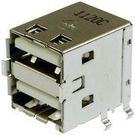 USB STACKED CONN, DUAL, 2.0 TYPE A, 4POS
