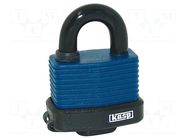 Padlock; shackle; nickel plated steel; A: 58mm; B: 22mm; C: 12mm KASP