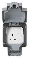 SWITCHED SOCKET, 1 GANG, 13A, GREY
