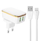 Wall charger  LDNIO A2204 2USB + Lightning cable, LDNIO