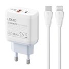Wall charger  LDNIO A2421C USB, USB-C 22.5W + USB-C - Lightning cable, LDNIO
