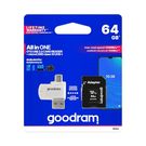 Goodram All in One M1A4 - microSD 64GB memory card 100 MB/s class 10 + adapter + OTG reader