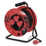 Rubber Extension Cord Reel – 4 sockets, 25m, 1,5mm2 , EMOS