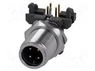 Connector: M12; socket; PIN: 4; male; angled 90°; THT CONEC