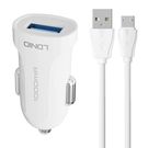 Car charger LDNIO DL-C17, 1x USB, 12W + Micro USB cable (white), LDNIO