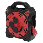 Rubber Extension Cord Reel with LED light - 4 sockets, 15m, 1,5mm2, EMOS