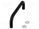 Handle; steel; black; H: 35mm; Mounting: M4 screw; Holes pitch: 88mm ELESA+GANTER