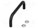 Handle; oxidized steel; black; H: 35mm; Mounting: M4 screw; Ø: 8mm ELESA+GANTER