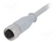 Connector: M12; plug; female; PIN: 4; straight; cables; 3m CONEC