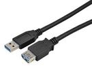 USB CORD, 2.0 TYPE A PLUG-RCPT, 6FT, BLK